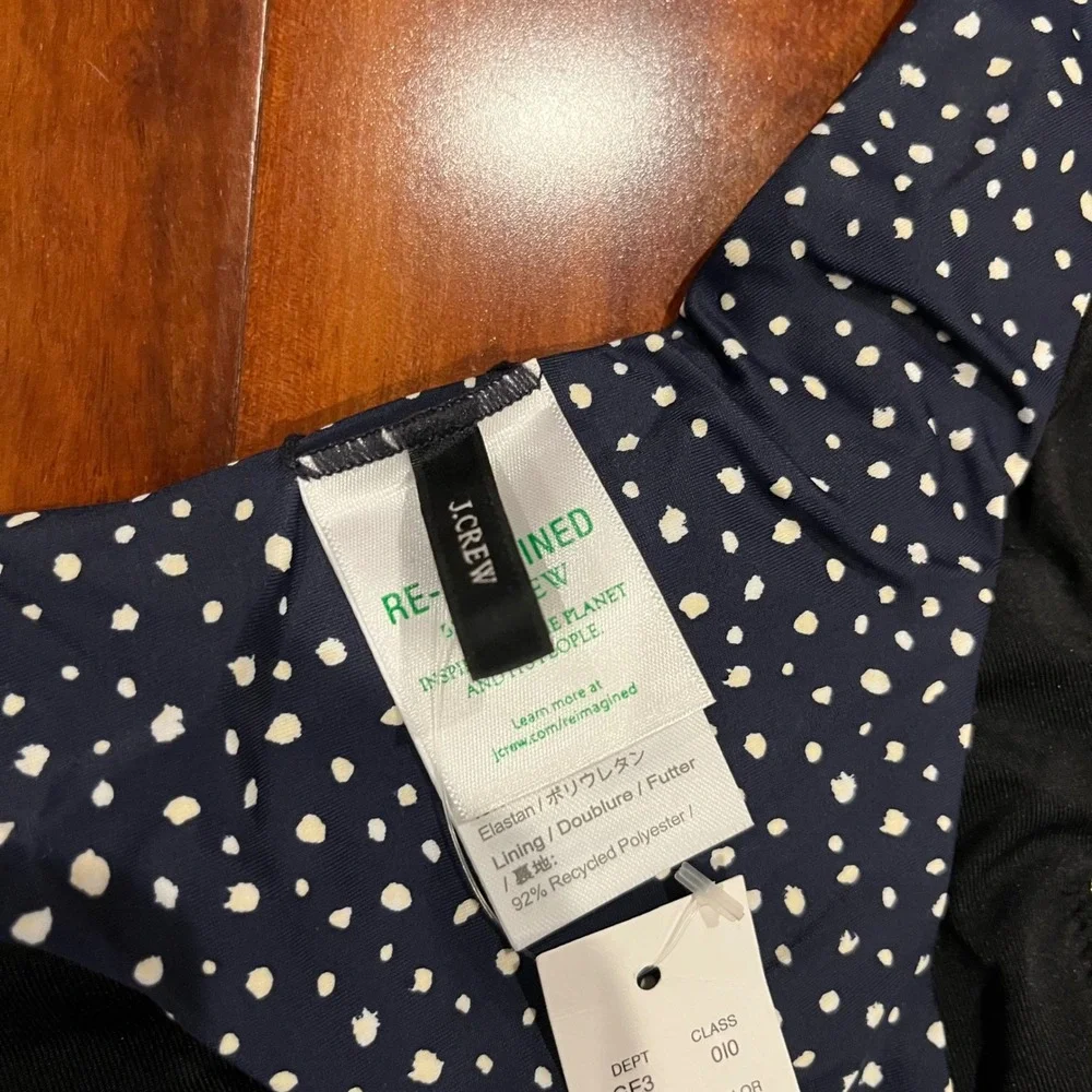 JCrew XXS Bikini Swim‎ Bottom Navy Blue White Polka Dot BH535 New NWT Size 2XS